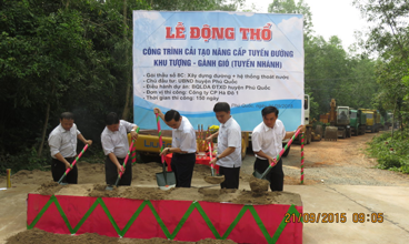 Lễ động thổ công trình cải tạo đường Khu Tượng - Gành Gió (tuyến nhánh), huyện Phú Quốc