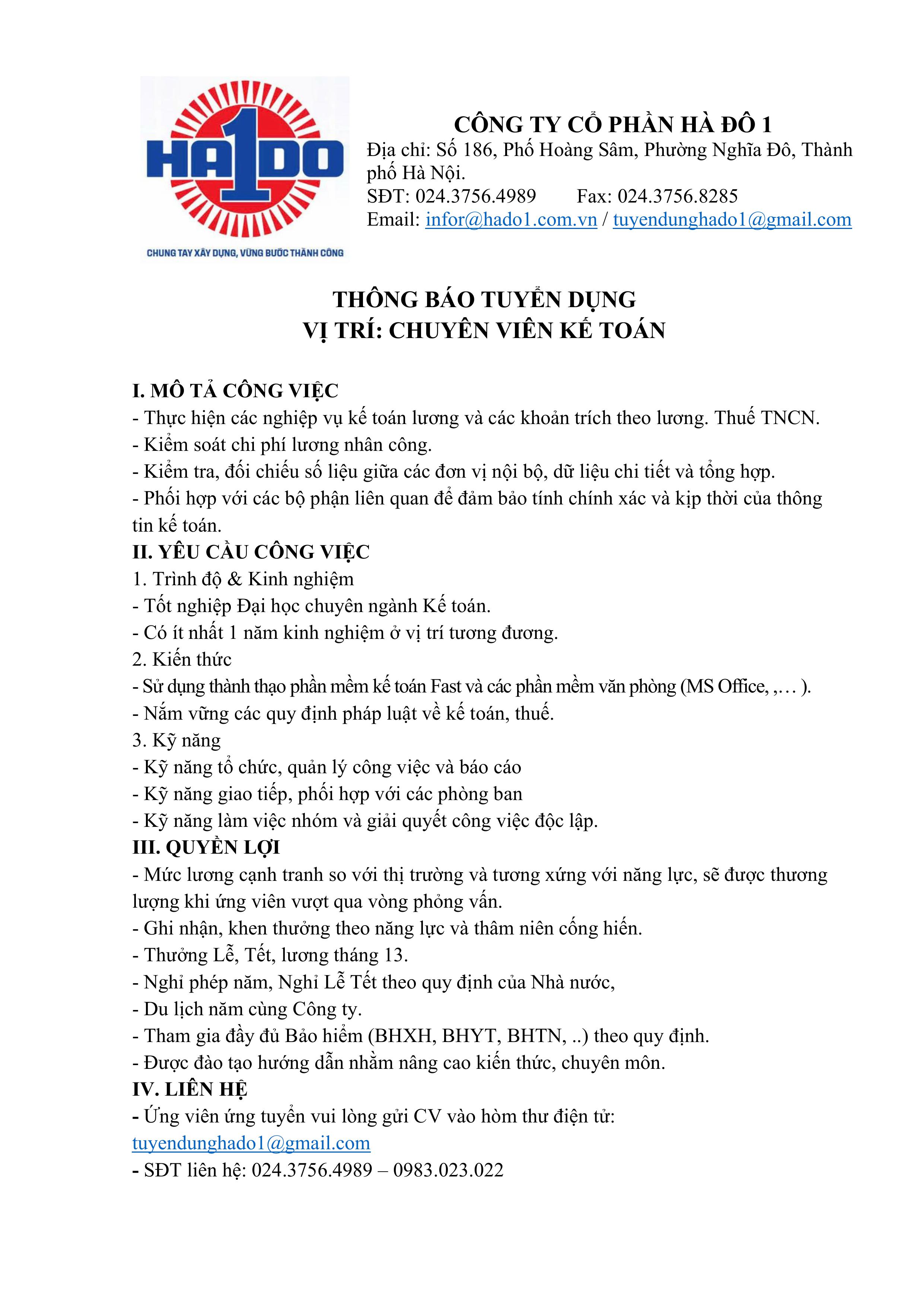 BẢN TIN TUYỂN DỤNG THÁNG 03/2026